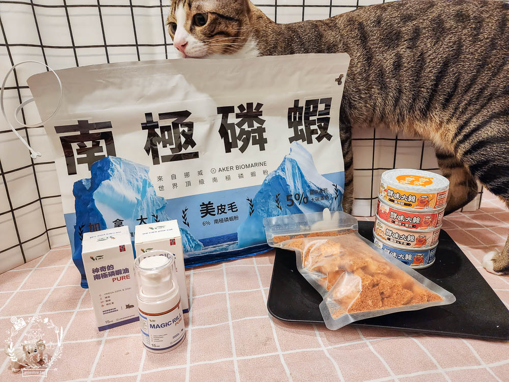 肉球世界適口性與營養含量極高的AK南極磷蝦X雞肉凍乾無穀貓糧+VCARE神奇的南極磷蝦油+鮮味大絲肉絲主食罐